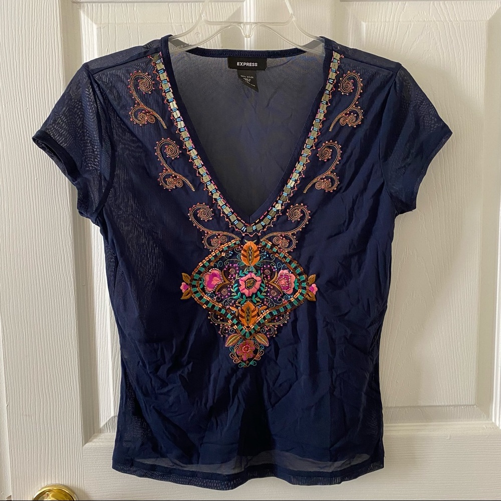 Express sheer v-neck top